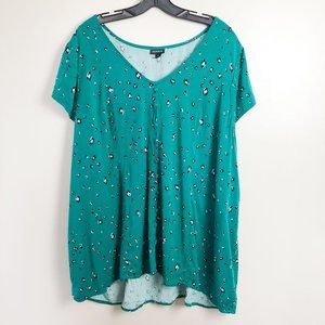 Torrid Floral Lace Up back Blouse